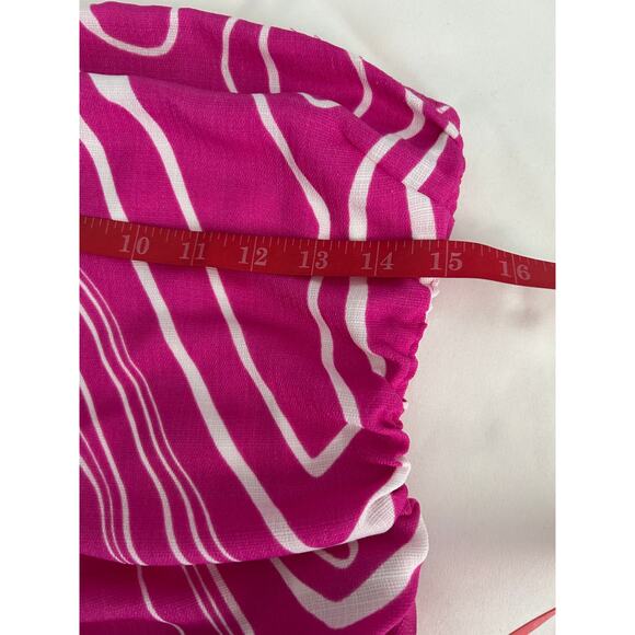 EUC Le Lis Collection Strapless Retro Ruched Pink Swirl Bodycon Mini Dress-Small - Picture 7 of 9